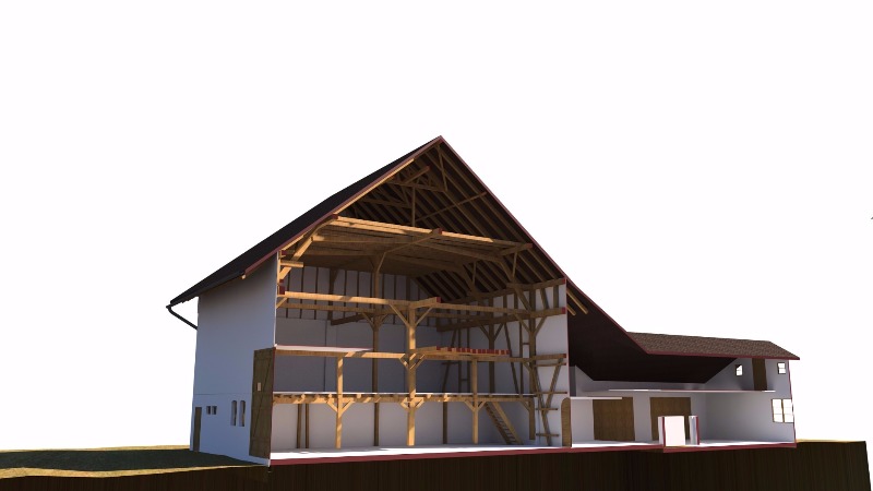 Épület metszet - 3D CAD modell